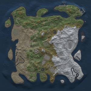 Thumbnail Rust Map: Procedural Map, Size: 4000, Seed: 1963546882, 17 Monuments