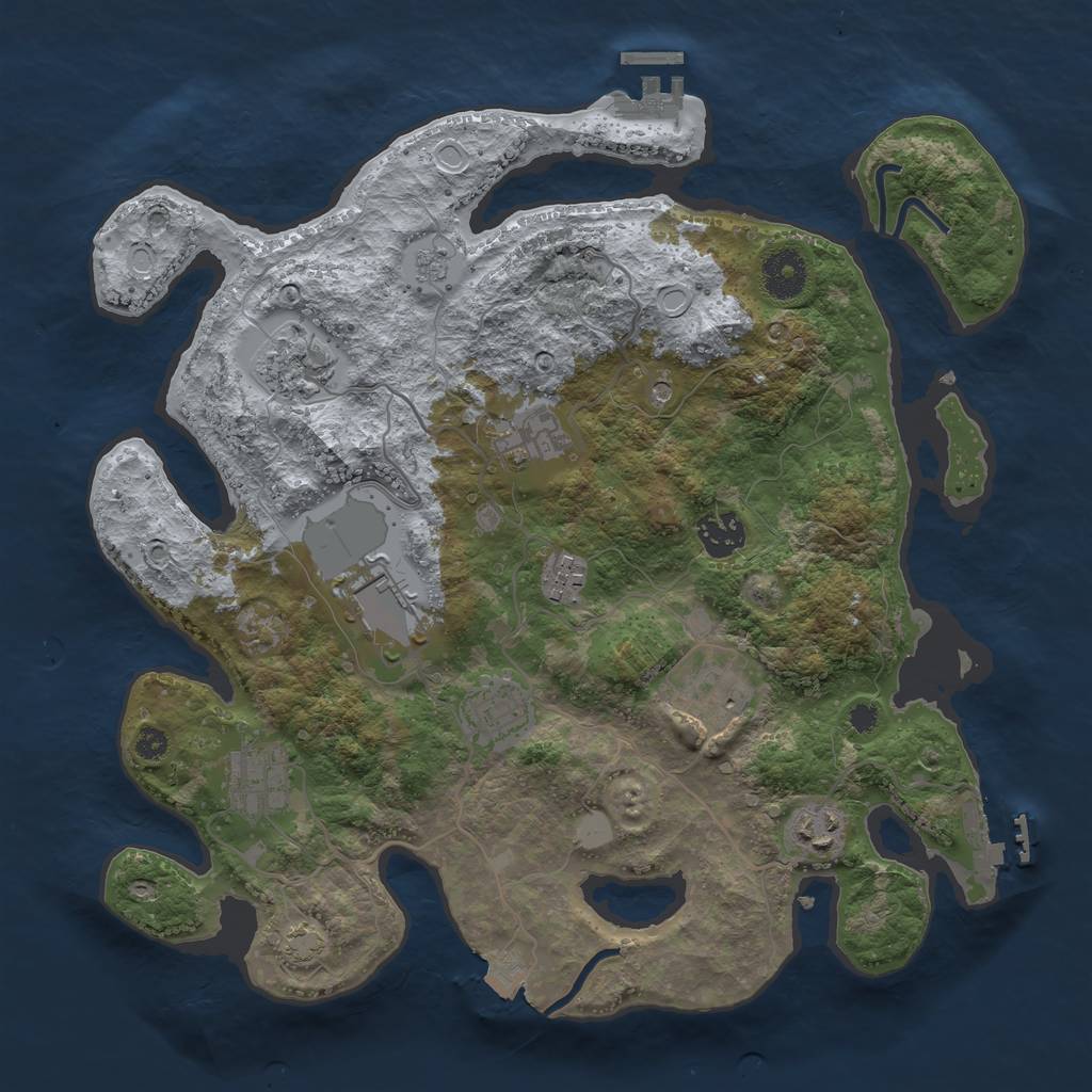 Rust Map: Procedural Map, Size: 3500, Seed: 220191726, 17 Monuments
