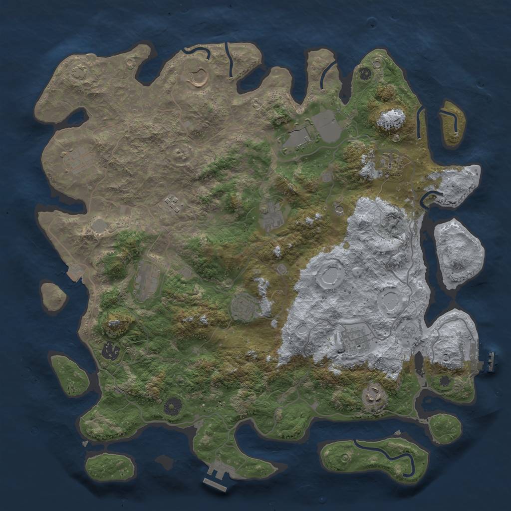 Rust Map: Procedural Map, Size: 4200, Seed: 779179746, 19 Monuments
