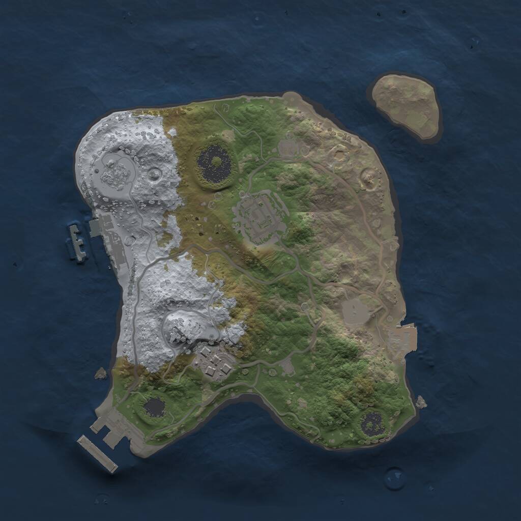 Rust Map: Procedural Map, Size: 2200, Seed: 25642, 6 Monuments