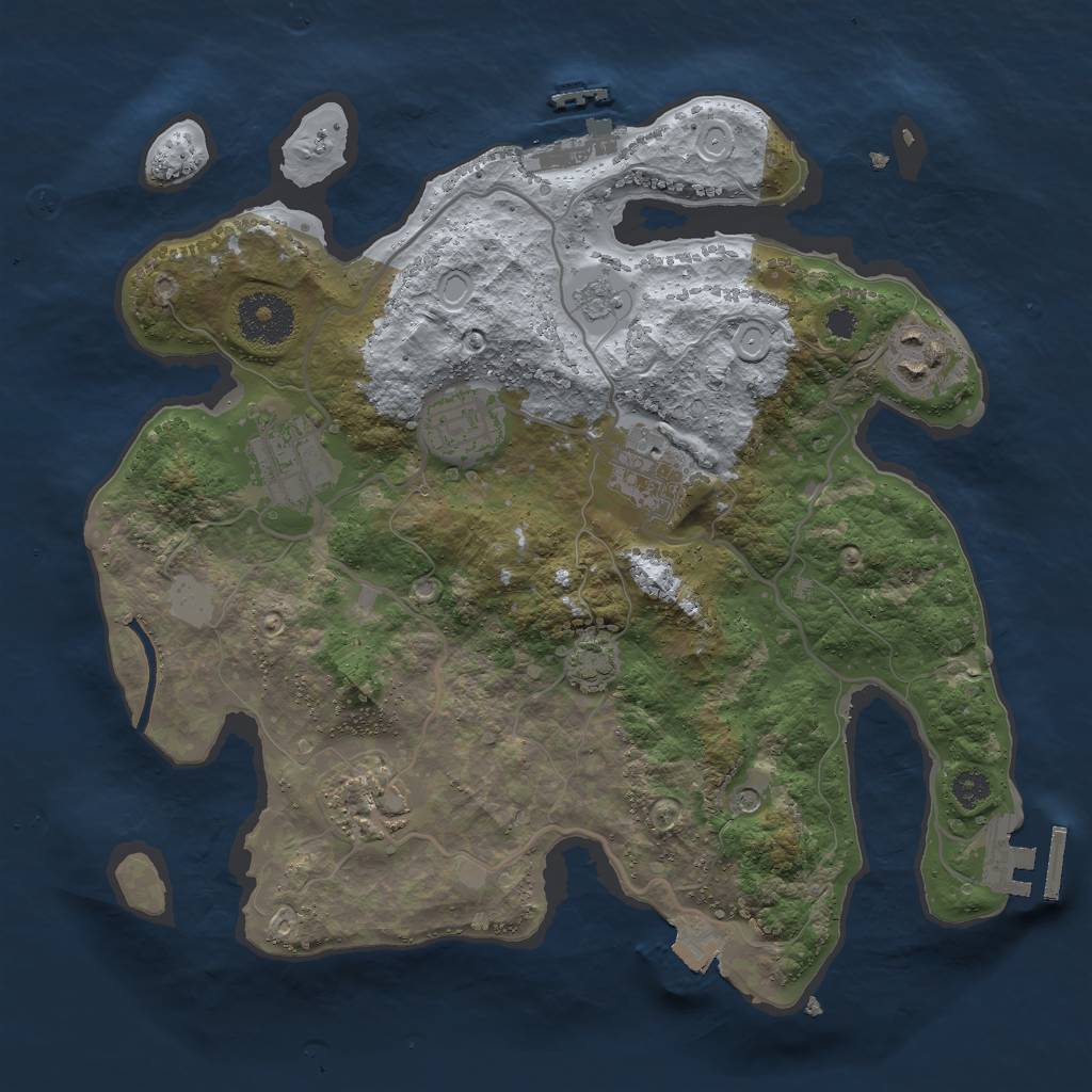 Rust Map: Procedural Map, Size: 3000, Seed: 4637277, 13 Monuments