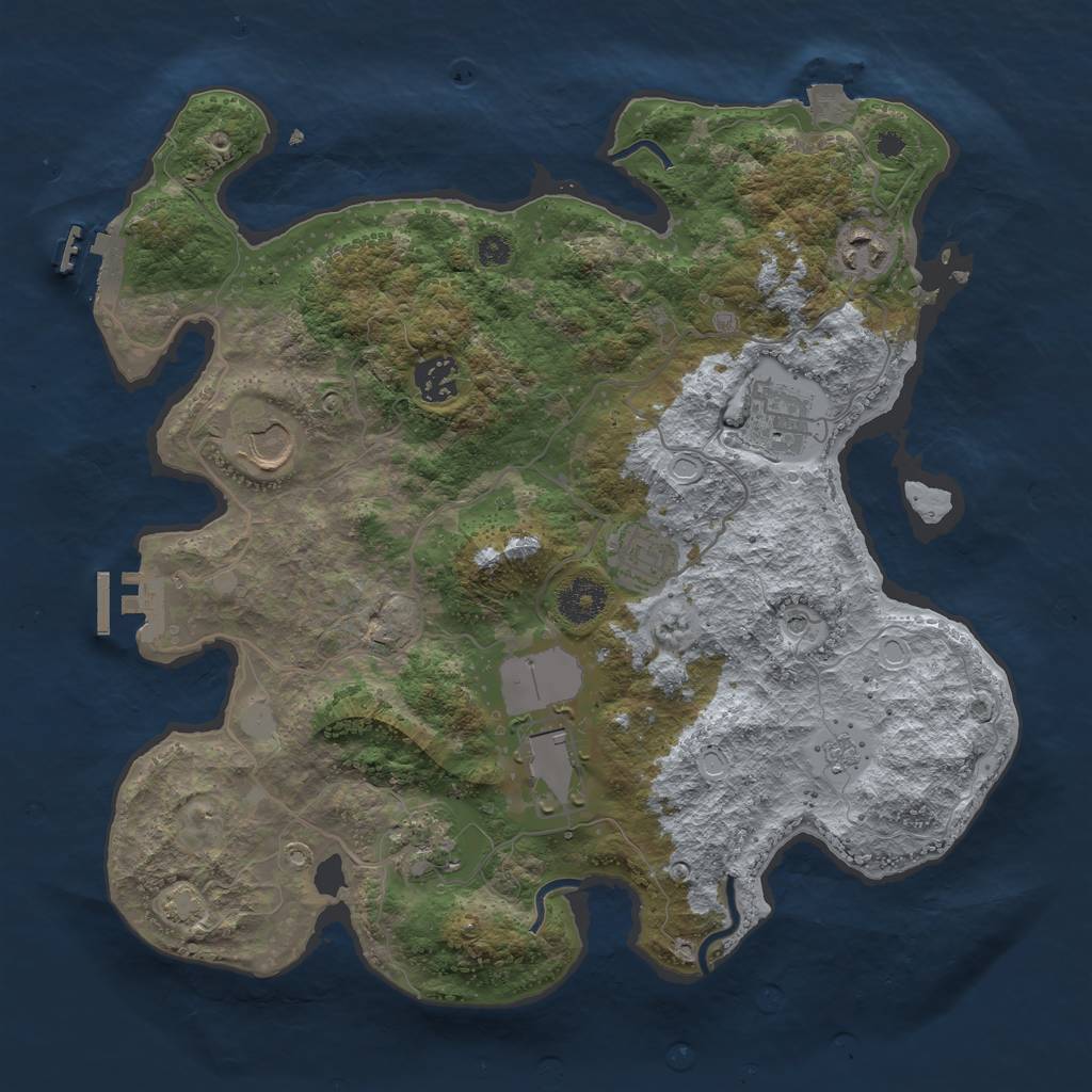 Rust Map: Procedural Map, Size: 3500, Seed: 207006063, 15 Monuments