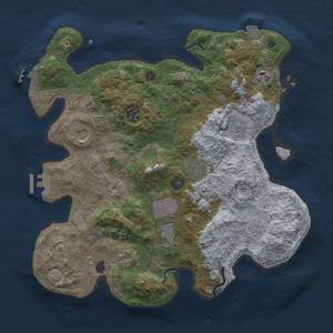 Thumbnail Rust Map: Procedural Map, Size: 3500, Seed: 207006063, 15 Monuments