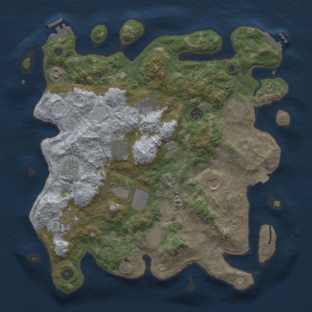 Rust Map: Procedural Map, Size: 4000, Seed: 718271312, 19 Monuments