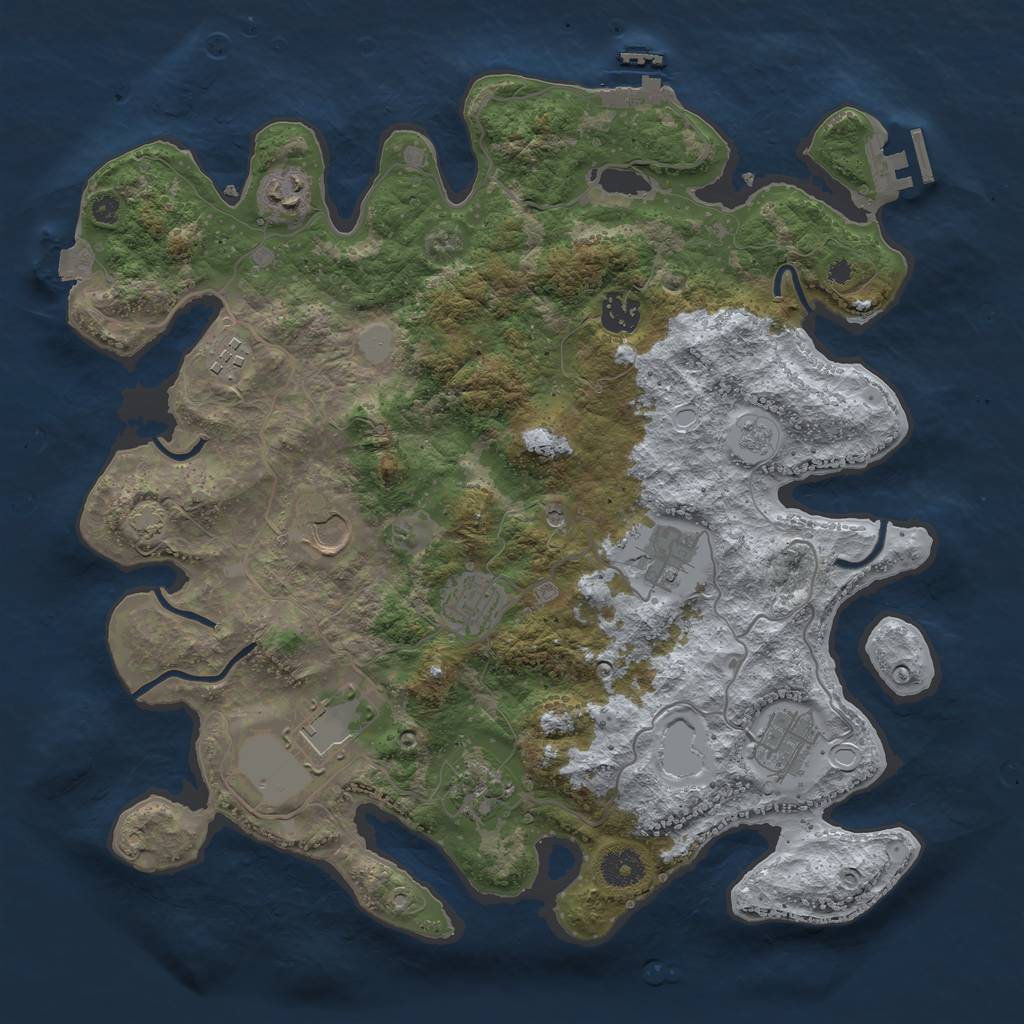 Rust Map: Procedural Map, Size: 3750, Seed: 94159441, 17 Monuments