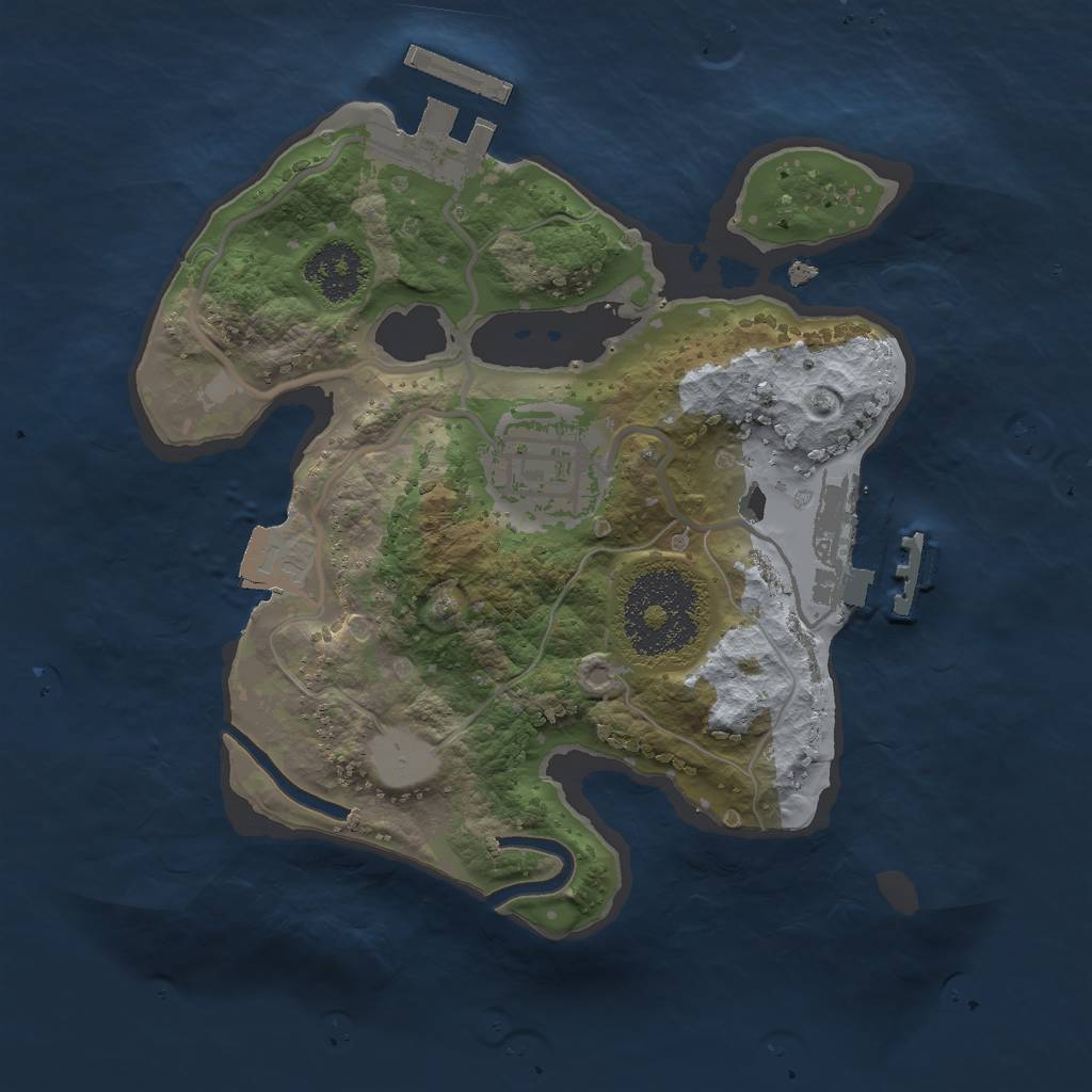 Rust Map: Procedural Map, Size: 2000, Seed: 94525, 6 Monuments