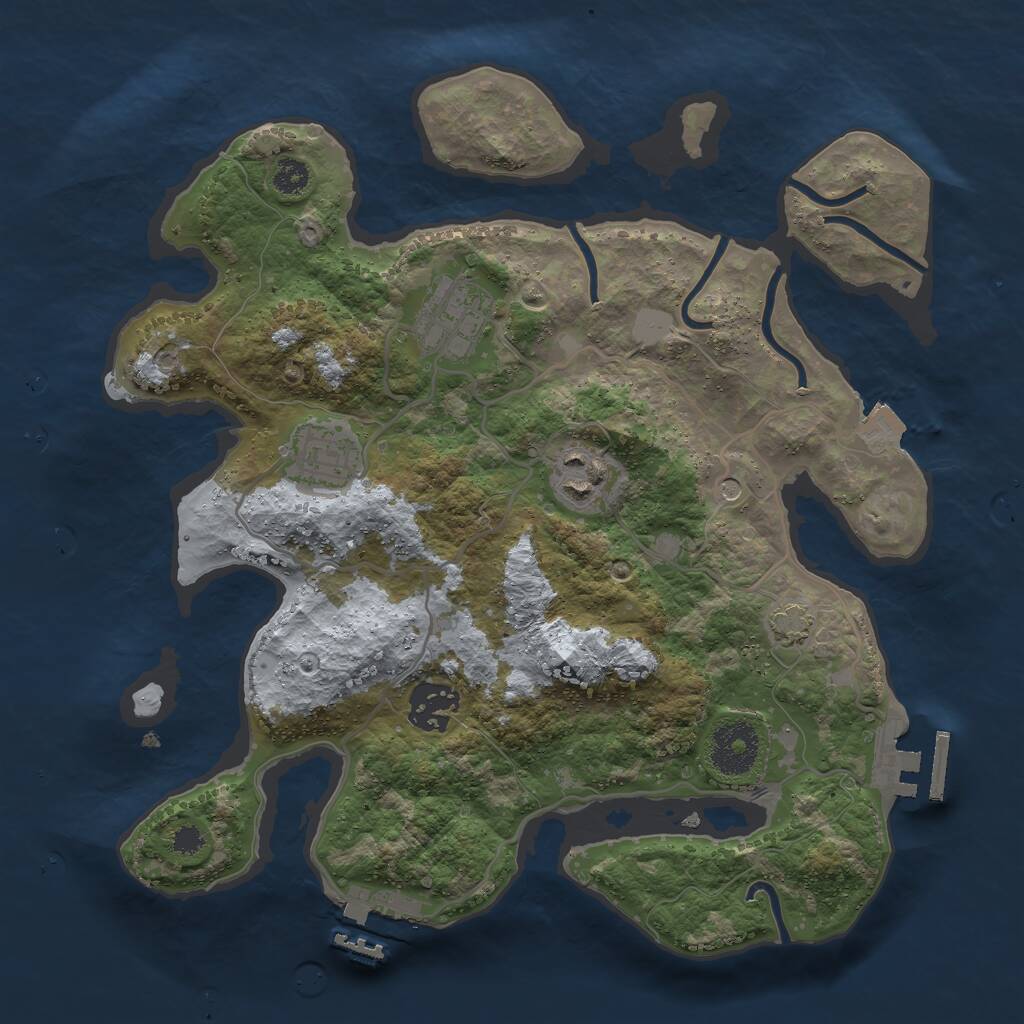 Rust Map: Procedural Map, Size: 3000, Seed: 679458718, 9 Monuments