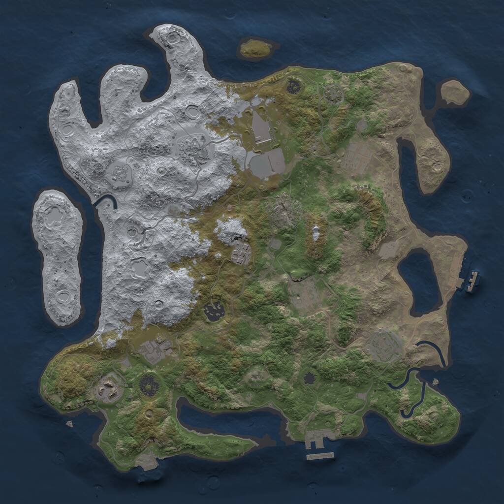 Rust Map: Procedural Map, Size: 3700, Seed: 998113, 15 Monuments