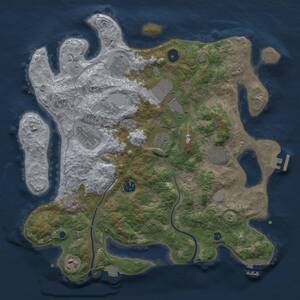 Thumbnail Rust Map: Procedural Map, Size: 3700, Seed: 998113, 14 Monuments