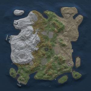 Thumbnail Rust Map: Procedural Map, Size: 3500, Seed: 1102105493, 15 Monuments