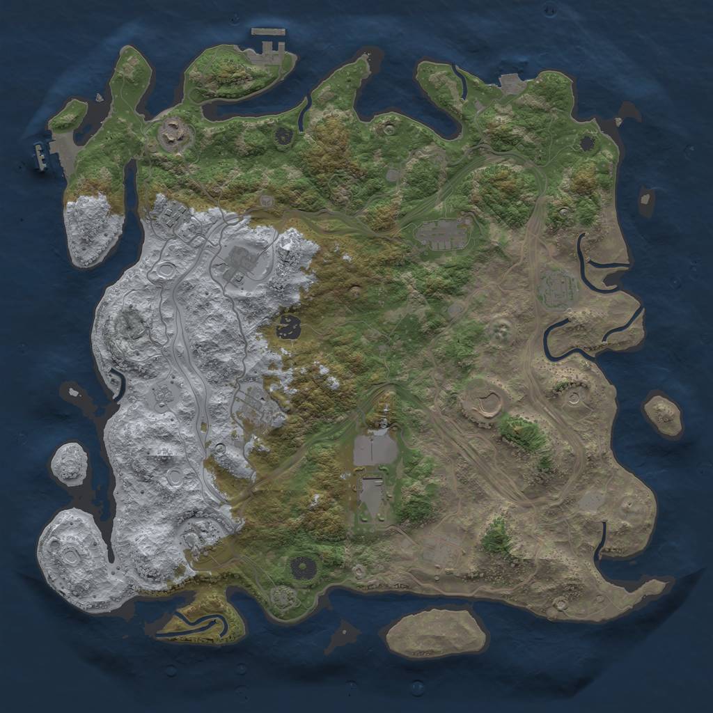 Rust Map: Procedural Map, Size: 4250, Seed: 422883208, 19 Monuments