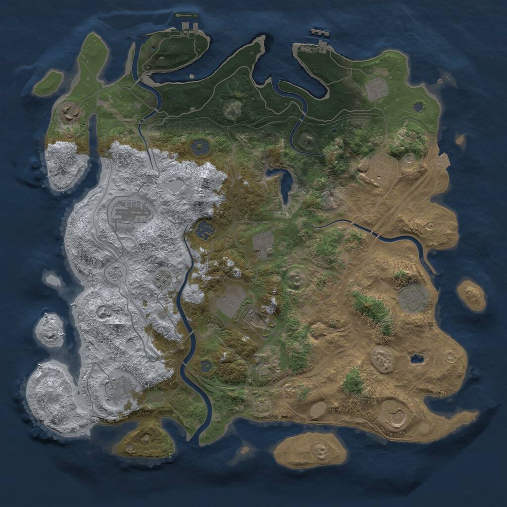 Rust Map: Procedural Map, Size: 4250, Seed: 422883208, 17 Monuments
