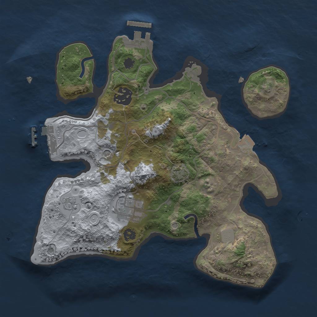 Rust Map: Procedural Map, Size: 2600, Seed: 871441, 10 Monuments