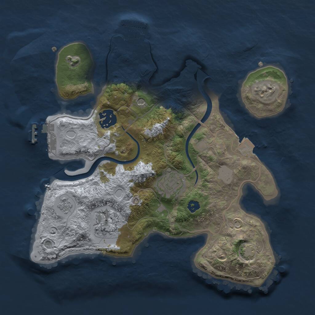 Rust Map: Procedural Map, Size: 2600, Seed: 871441, 9 Monuments