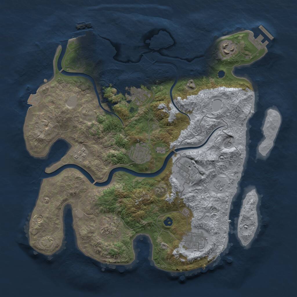 Rust Map: Procedural Map, Size: 3300, Seed: 302423113, 13 Monuments