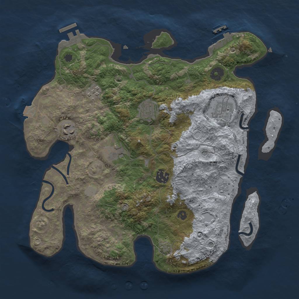 Rust Map: Procedural Map, Size: 3300, Seed: 302423113, 14 Monuments