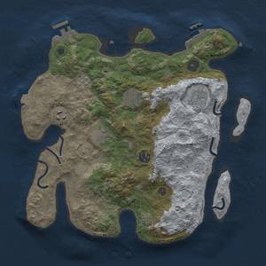 Thumbnail Rust Map: Procedural Map, Size: 3300, Seed: 302423113, 14 Monuments