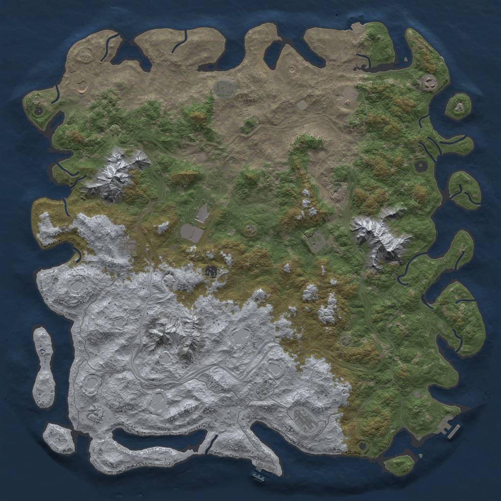 Rust Map: Procedural Map, Size: 6000, Seed: 113501587, 19 Monuments