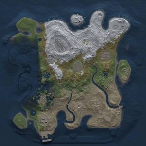 Thumbnail Rust Map: Procedural Map, Size: 3311, Seed: 1, 14 Monuments