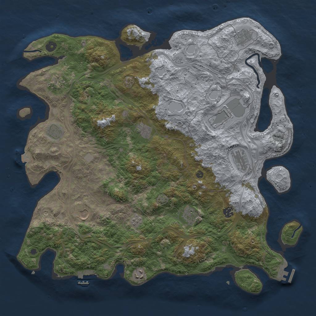 Rust Map: Procedural Map, Size: 4500, Seed: 7274891, 19 Monuments