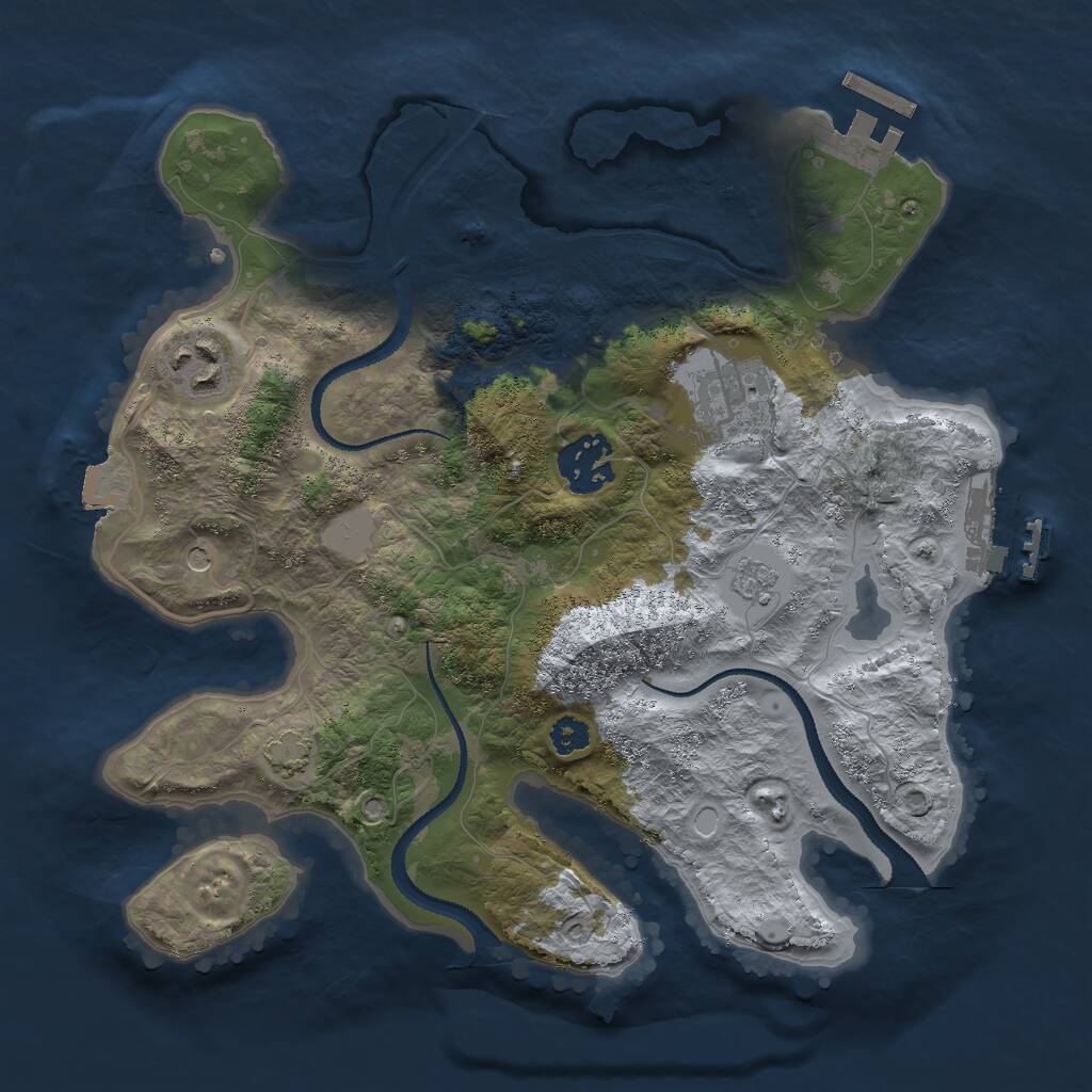 Rust Map: Procedural Map, Size: 2850, Seed: 84128, 9 Monuments