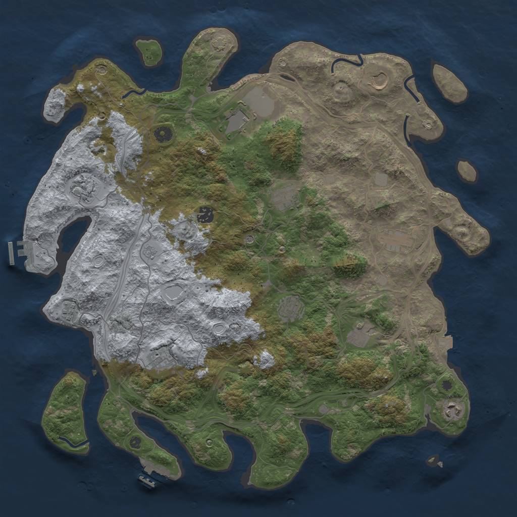 Rust Map: Procedural Map, Size: 4500, Seed: 656303849, 19 Monuments