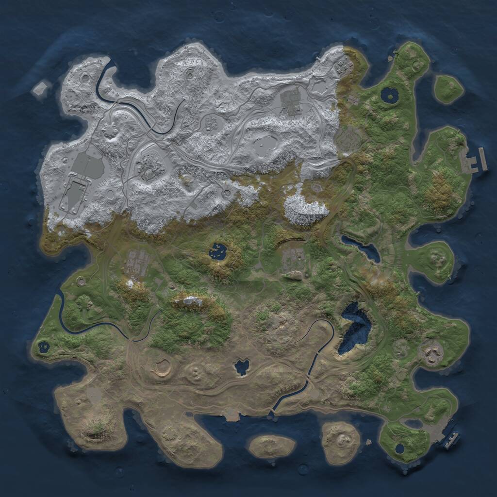 Rust Map: Procedural Map, Size: 4250, Seed: 16524655, 16 Monuments
