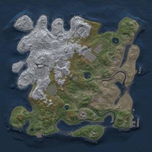 Thumbnail Rust Map: Procedural Map, Size: 3500, Seed: 1162702406, 13 Monuments