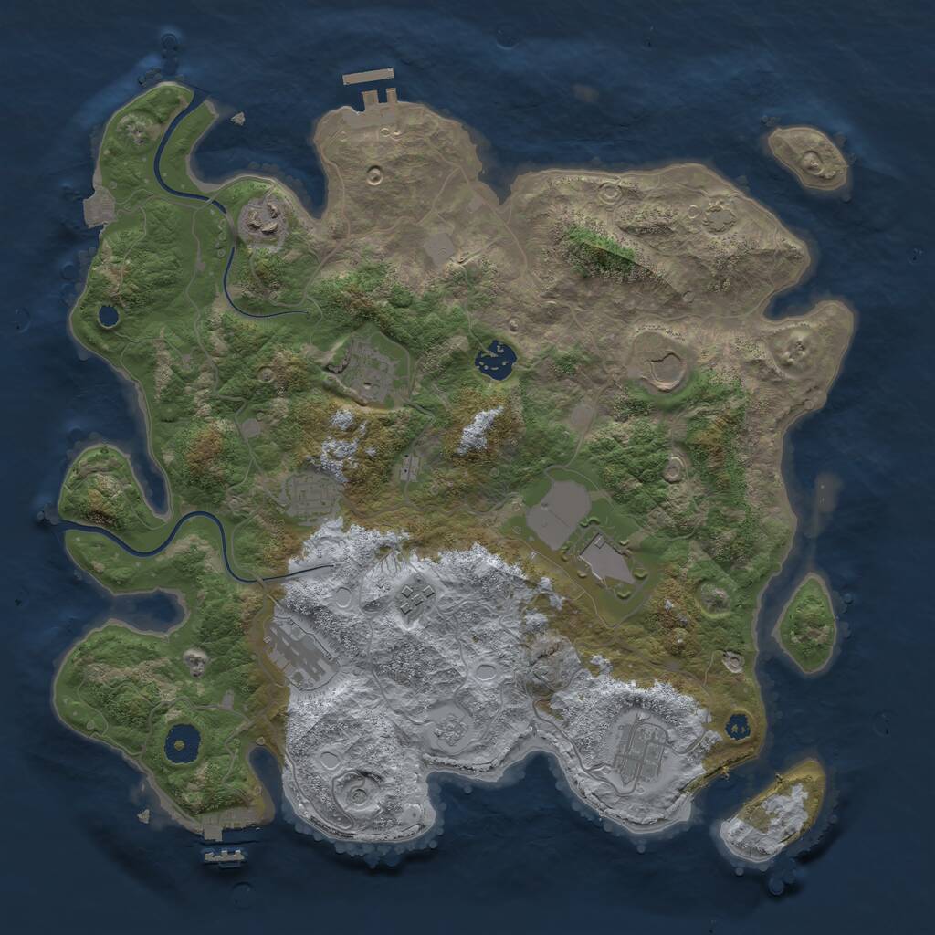 Rust Map: Procedural Map, Size: 3700, Seed: 956832216, 15 Monuments