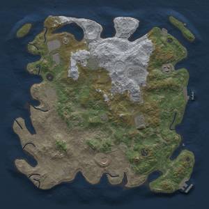 Thumbnail Rust Map: Procedural Map, Size: 4100, Seed: 11542, 18 Monuments