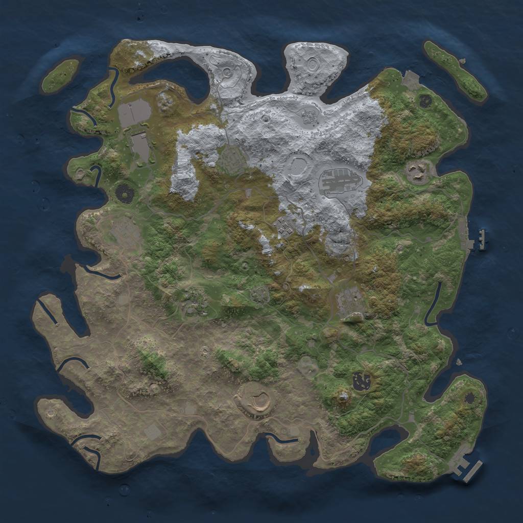 Rust Map: Procedural Map, Size: 4100, Seed: 11542, 18 Monuments