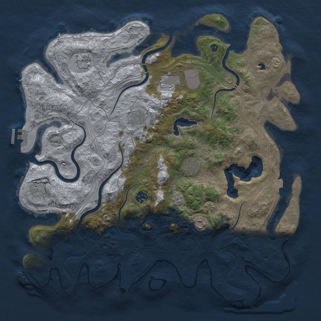 Rust Map: Procedural Map, Size: 4250, Seed: 964740603, 14 Monuments