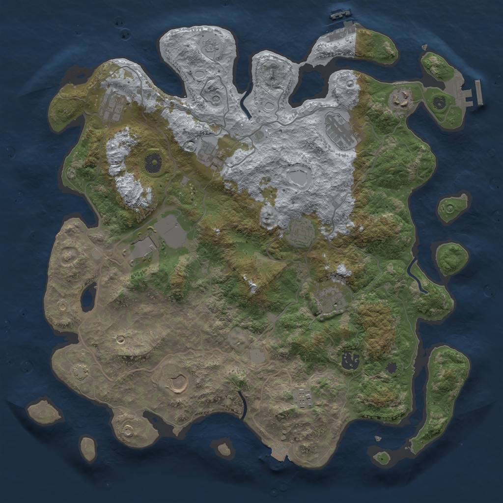 Rust Map: Procedural Map, Size: 4000, Seed: 1859034751, 18 Monuments