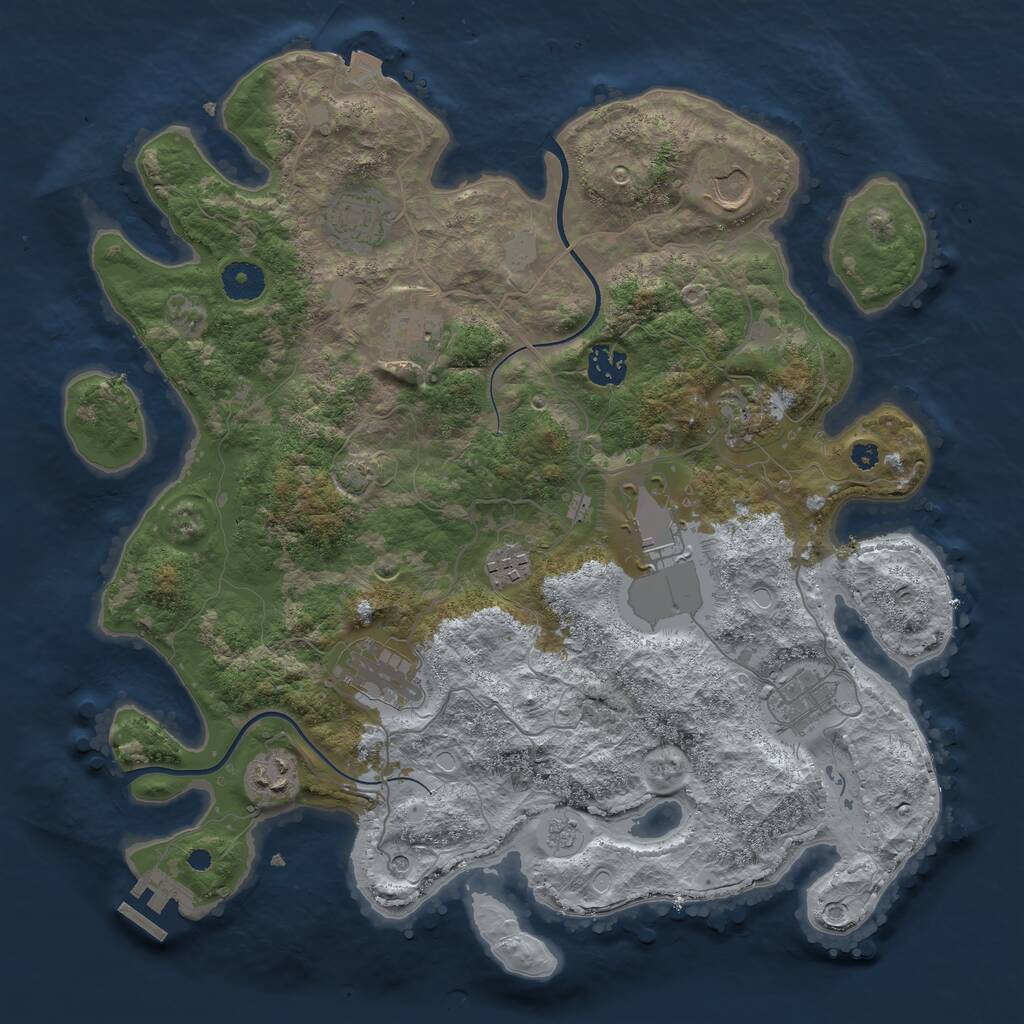 Rust Map: Procedural Map, Size: 3750, Seed: 663202, 15 Monuments