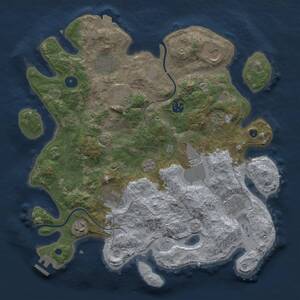 Thumbnail Rust Map: Procedural Map, Size: 3750, Seed: 663202, 15 Monuments