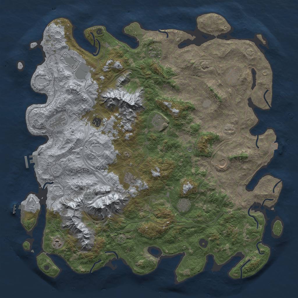 Rust Map: Procedural Map, Size: 5000, Seed: 8669, 19 Monuments