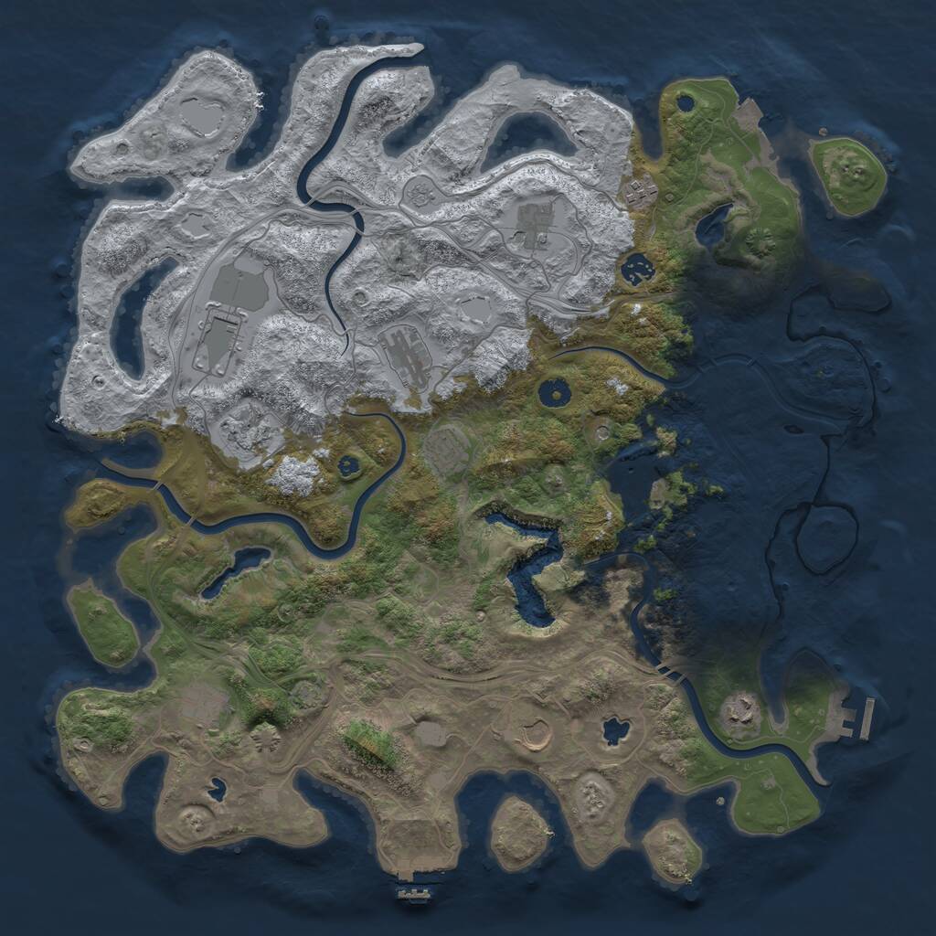 Rust Map: Procedural Map, Size: 4500, Seed: 732133023, 17 Monuments