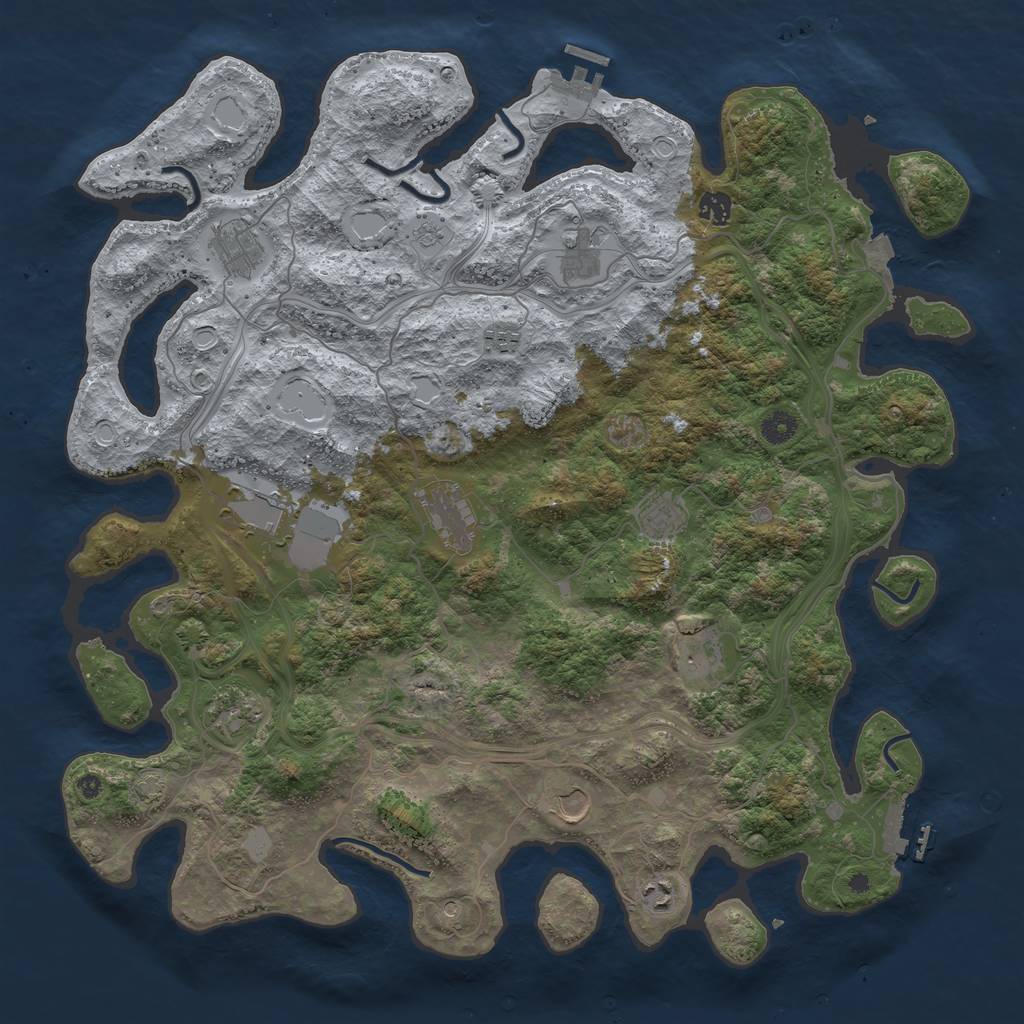 Rust Map: Procedural Map, Size: 4500, Seed: 732133023, 19 Monuments