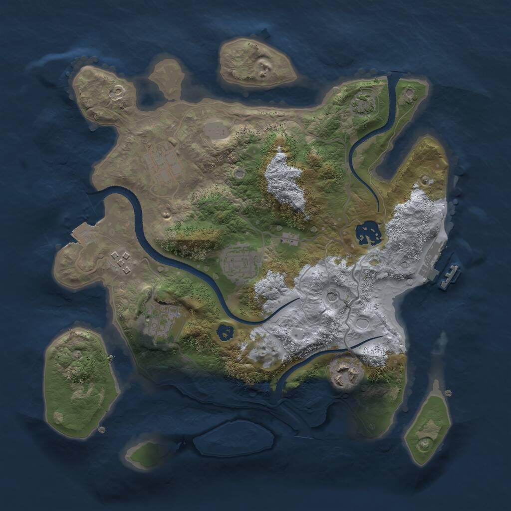 Rust Map: Procedural Map, Size: 3000, Seed: 445866753, 10 Monuments