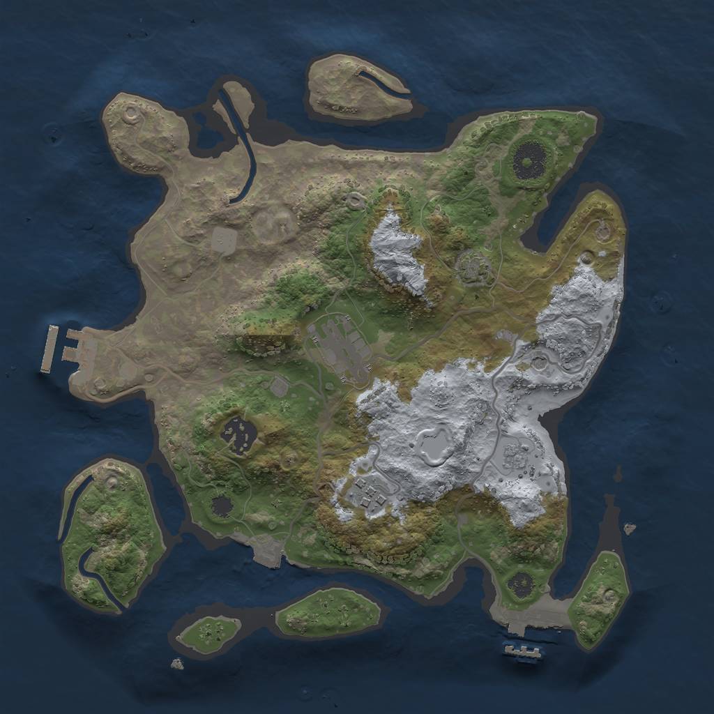 Rust Map: Procedural Map, Size: 3000, Seed: 445866753, 11 Monuments