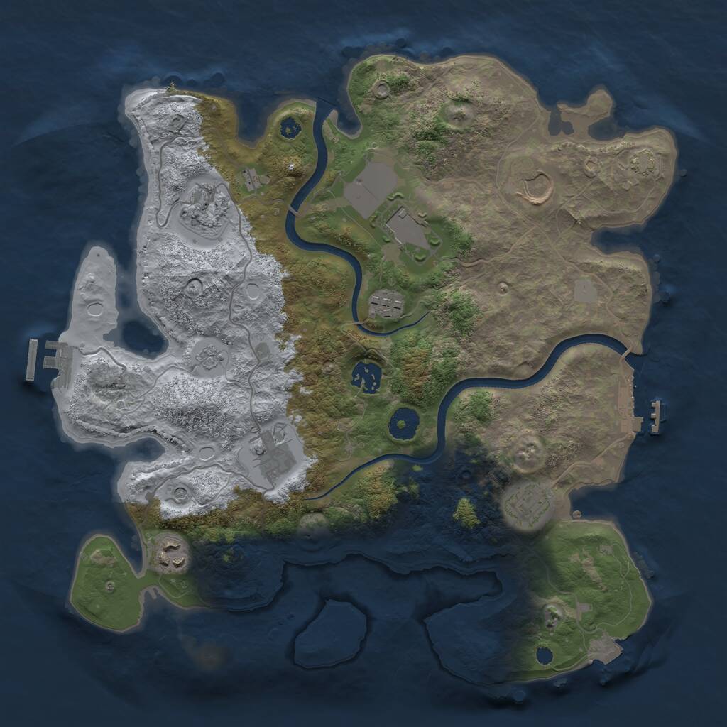 Rust Map: Procedural Map, Size: 3501, Seed: 4545567, 14 Monuments