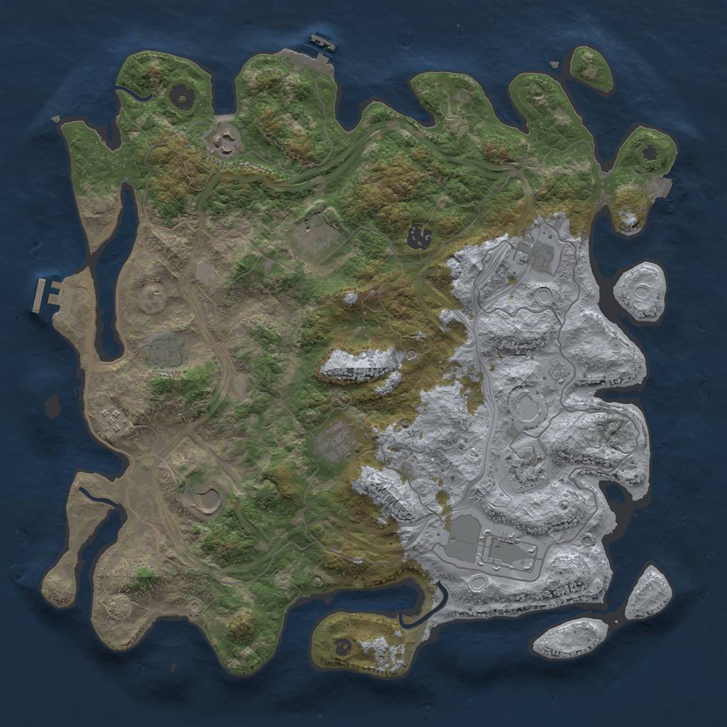 Rust Map: Procedural Map, Size: 4250, Seed: 146648153, 18 Monuments