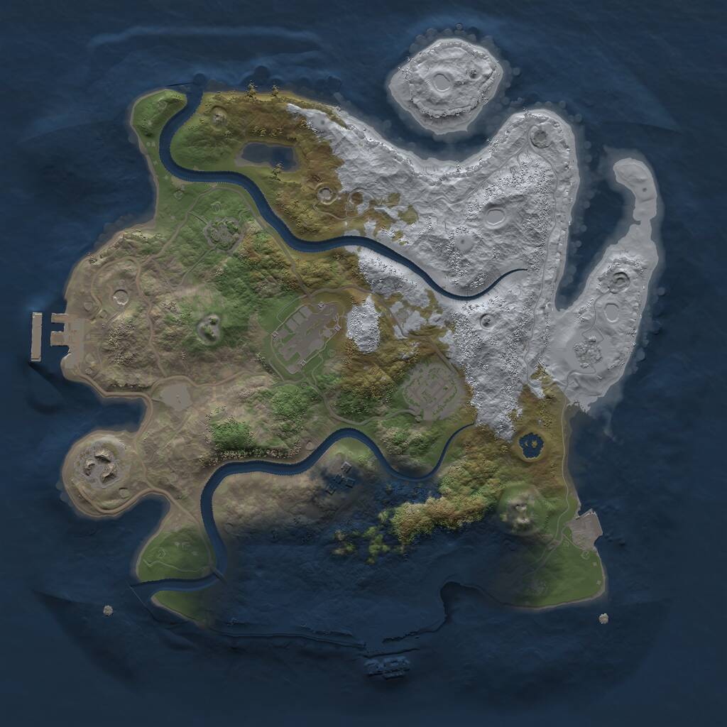 Rust Map: Procedural Map, Size: 3000, Seed: 741697371, 10 Monuments