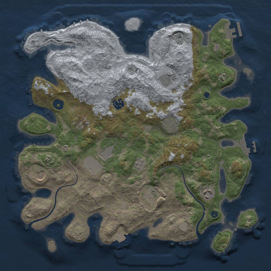 Rust Map: Procedural Map, Size: 3750, Seed: 20954, 15 Monuments