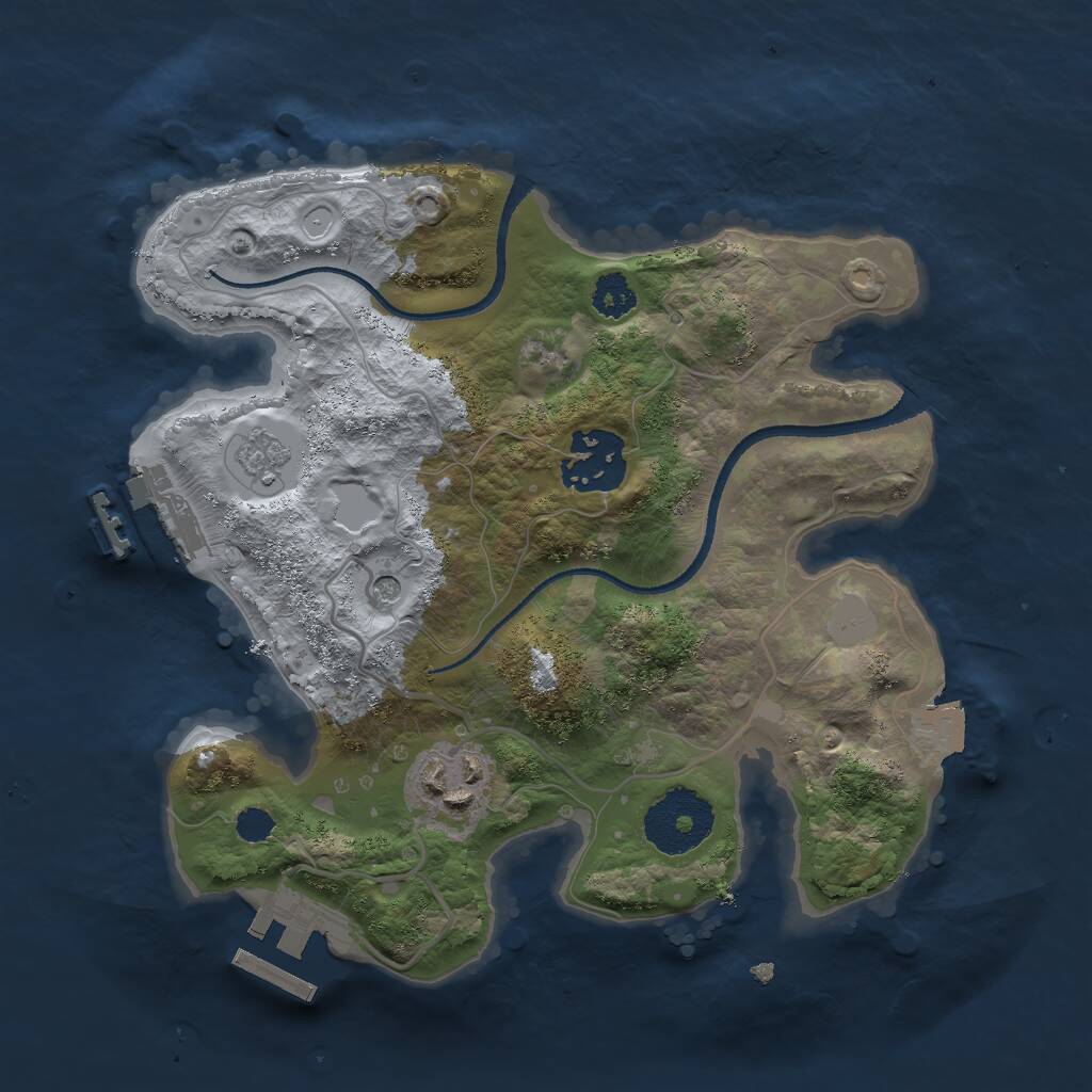 Rust Map: Procedural Map, Size: 2500, Seed: 1507429486, 7 Monuments