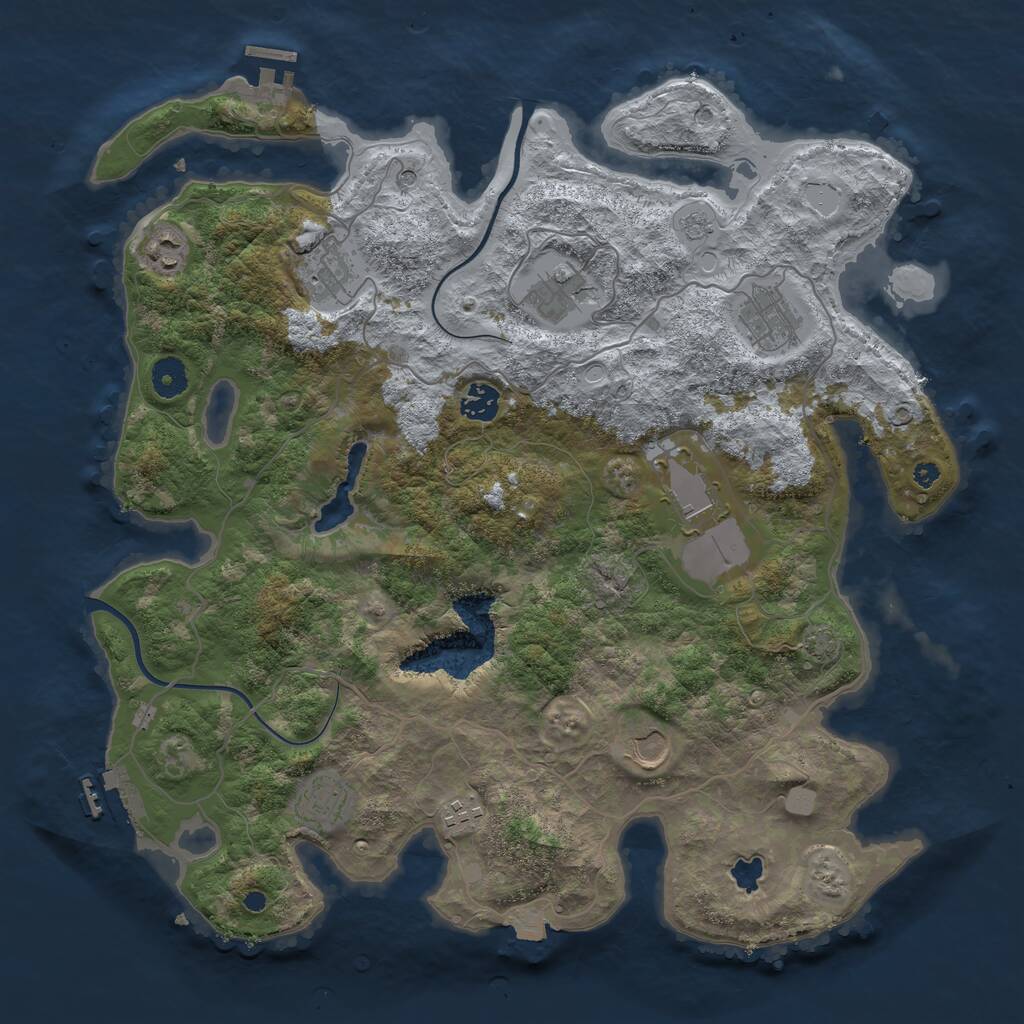 Rust Map: Procedural Map, Size: 4000, Seed: 67111, 15 Monuments