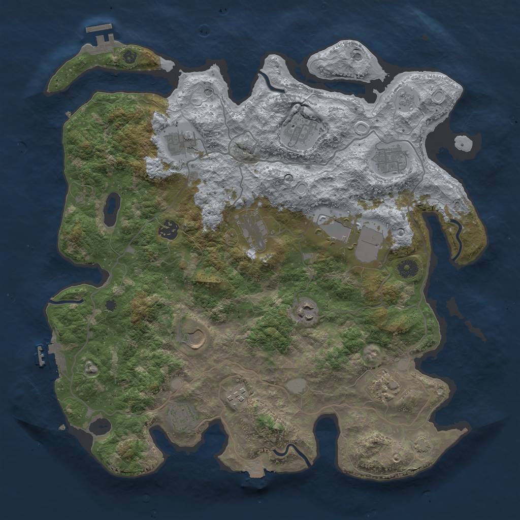 Rust Map: Procedural Map, Size: 4000, Seed: 67111, 19 Monuments