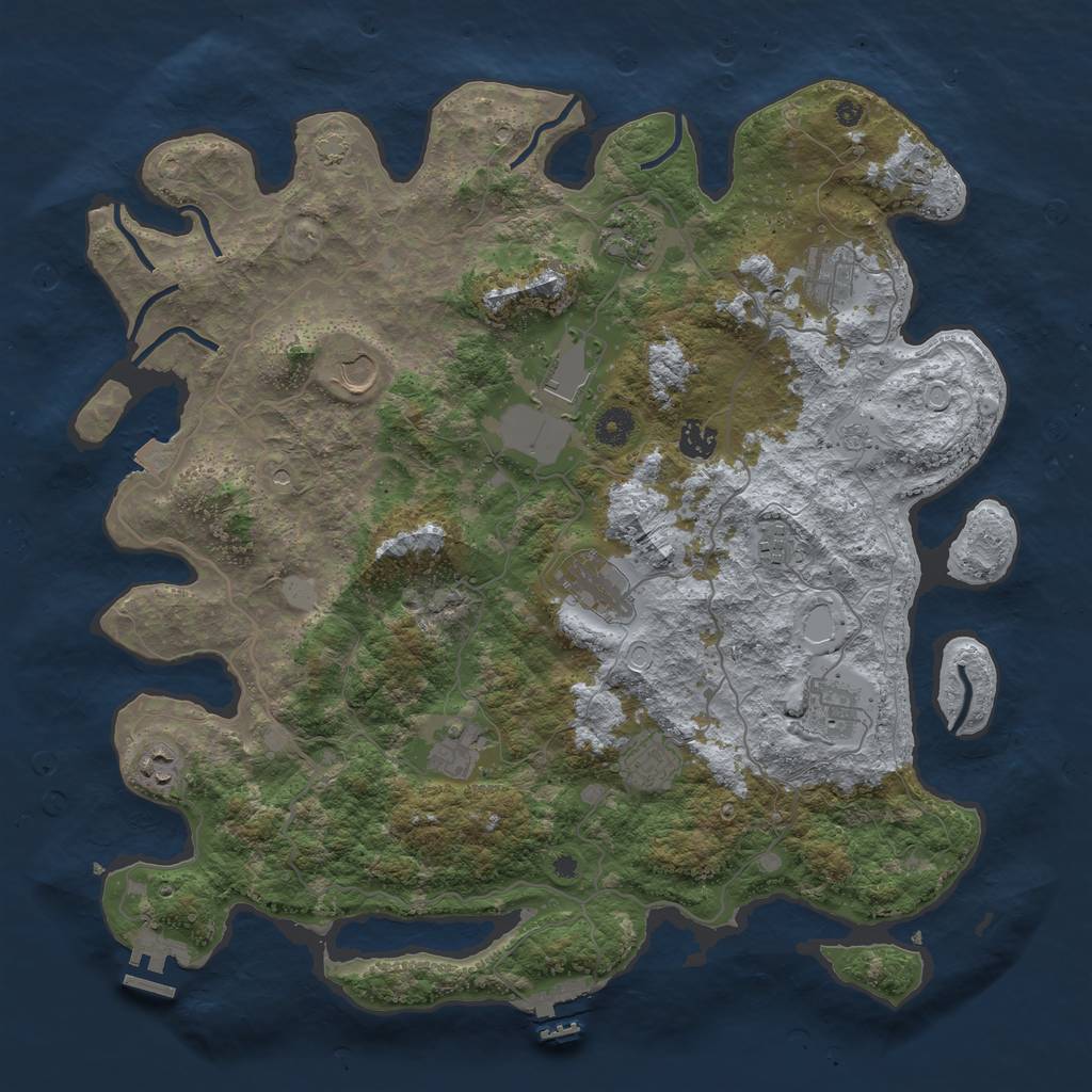 Rust Map: Procedural Map, Size: 4200, Seed: 9876513, 19 Monuments