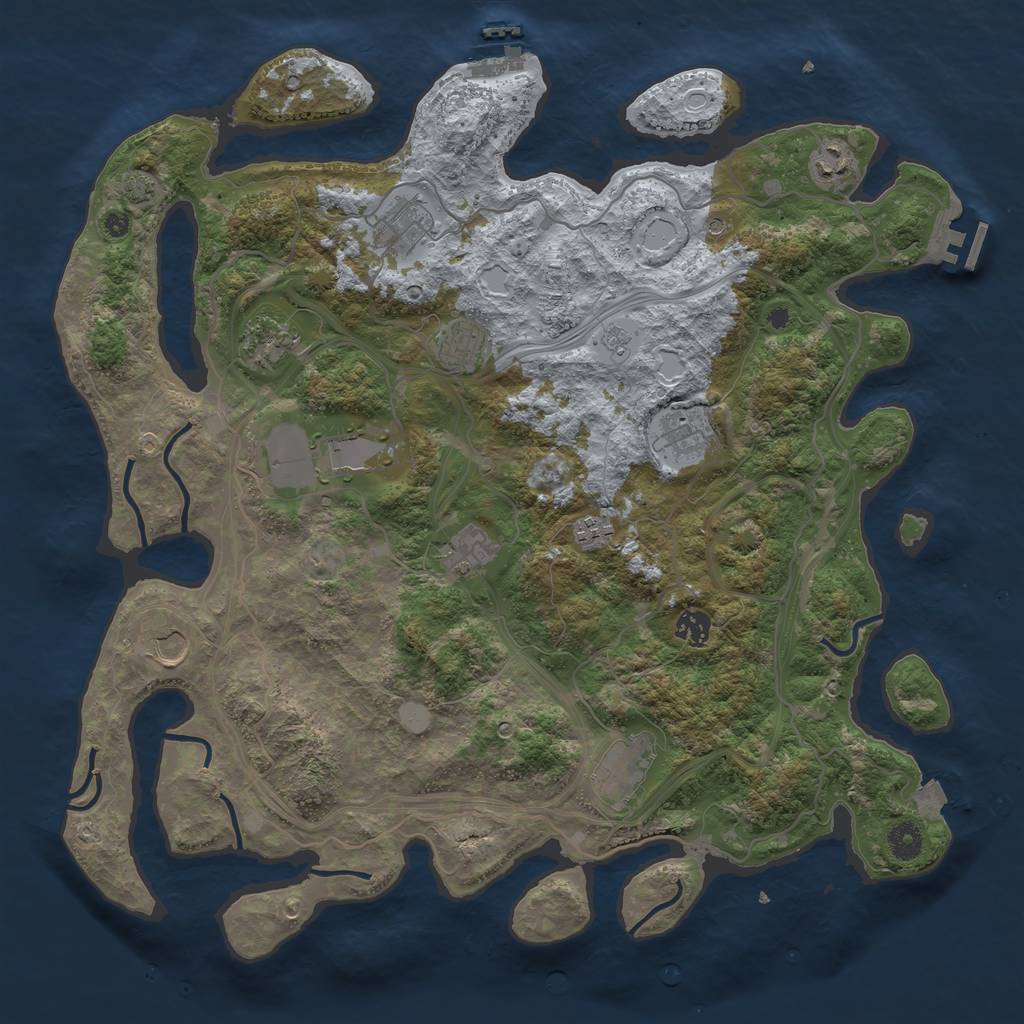 Rust Map: Procedural Map, Size: 4250, Seed: 13343490, 19 Monuments