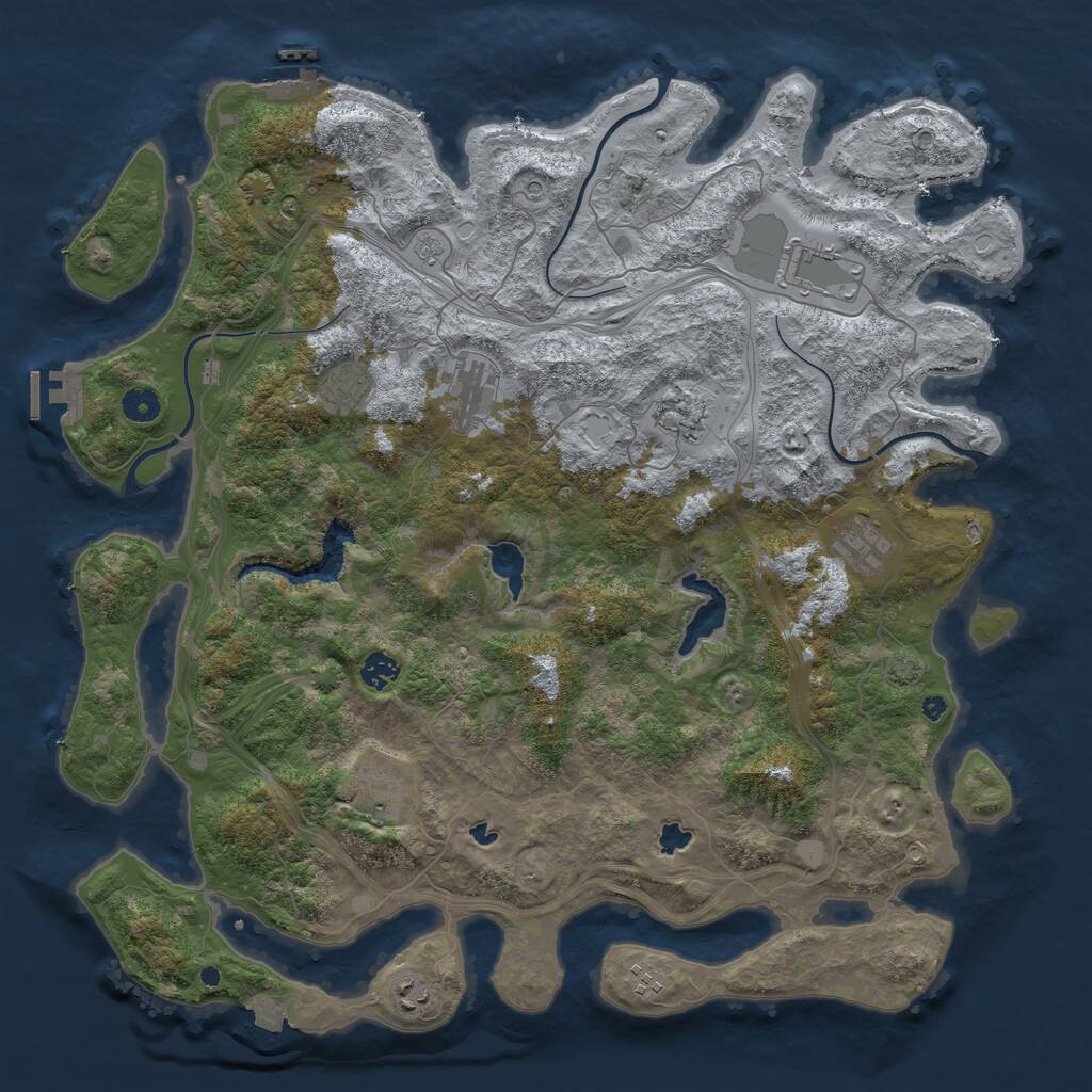 Rust Map: Procedural Map, Size: 4500, Seed: 802340480, 15 Monuments